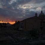 The Roman Forum at sunset