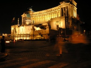 The impressive monument by night