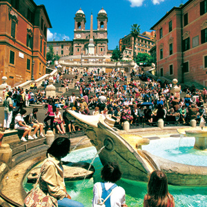 The Spanish Steps are a popular meeting point for locals and tourists